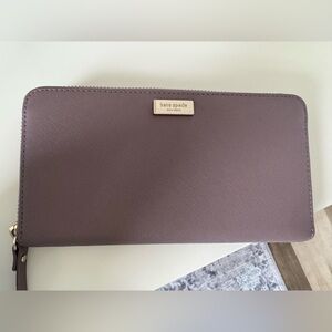 Kate Spade Mauve Clutch wallet with Gold Accent